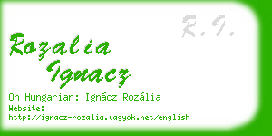 rozalia ignacz business card