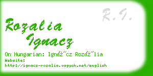 rozalia ignacz business card